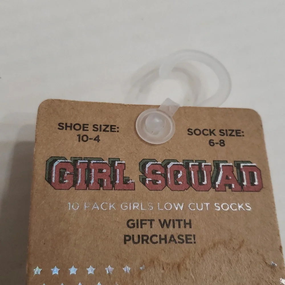 GIRL SQUAD Colorful Low Cut Socks Set of 10 Size 6-8 sock Size 10-4 shoe